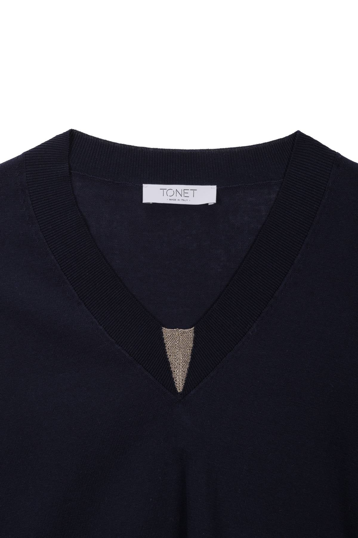 Maglia di cotone con intarsio