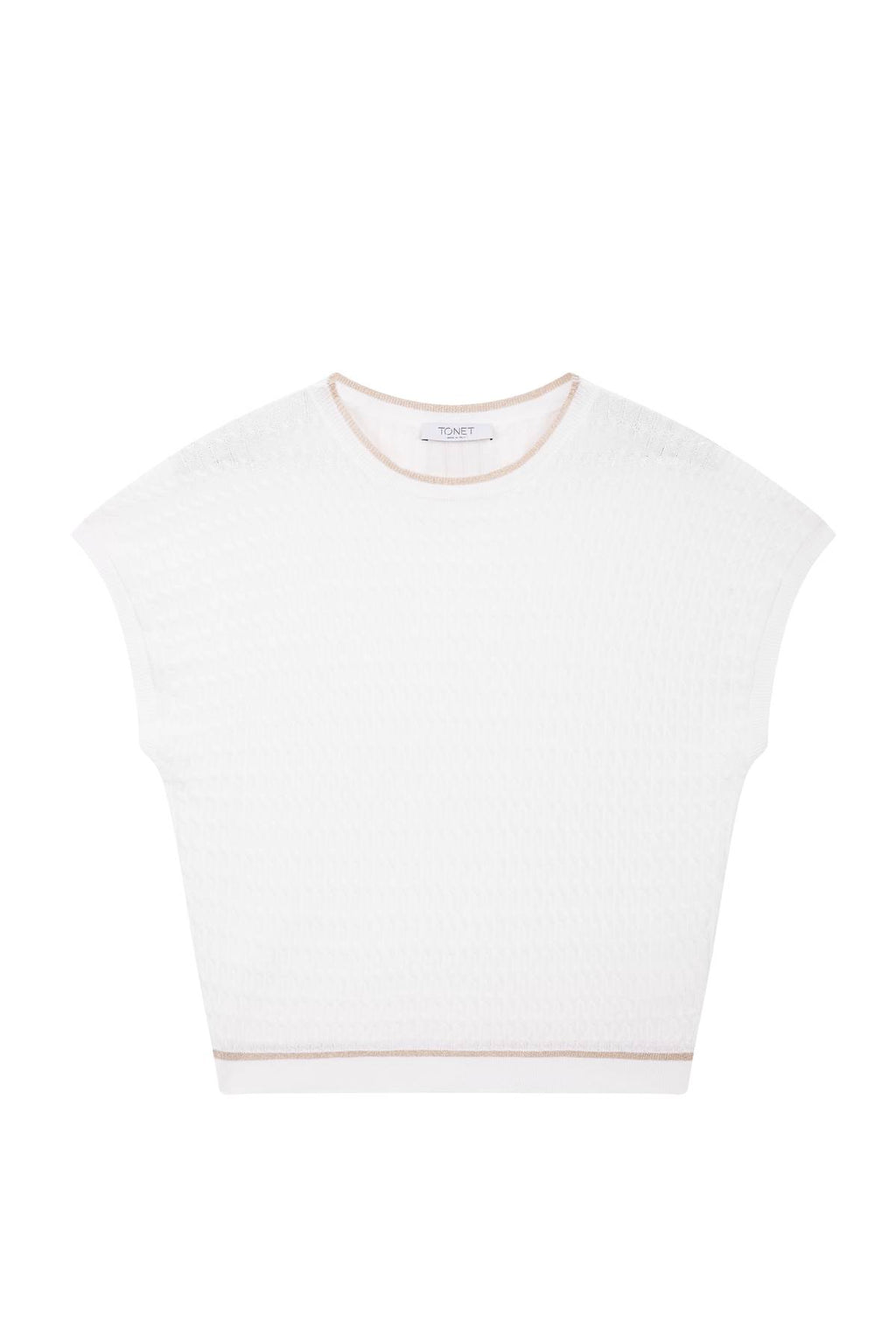 Cable stitch Sweater with lurex details