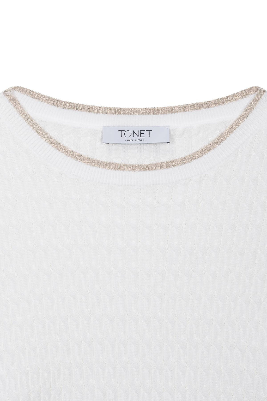 Cable stitch Sweater with lurex details