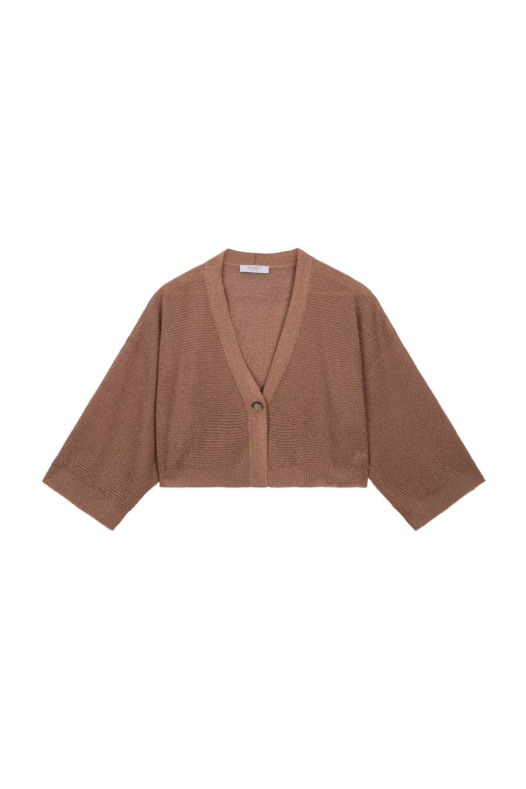 Micro Cardigan con lurex da donna in punto traforato. Maglieria artigianale italiana di lusso