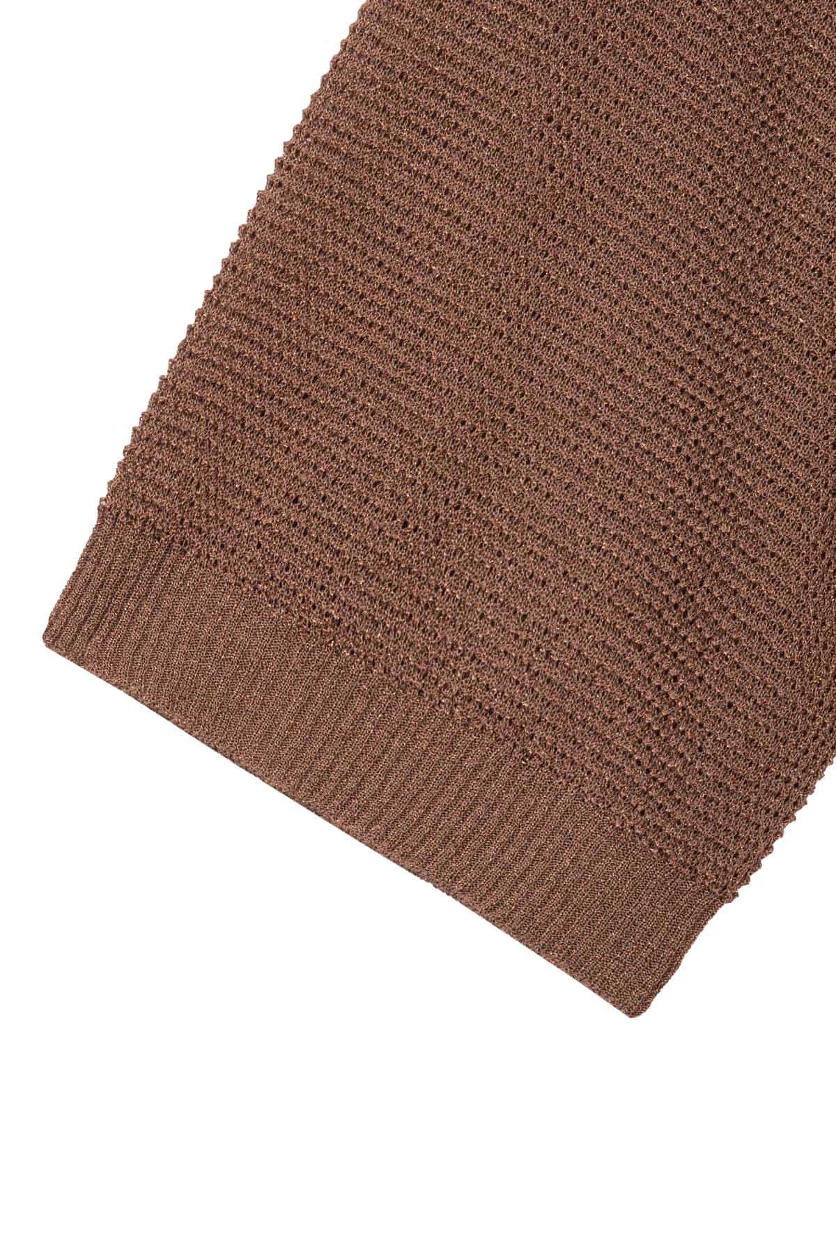 Micro Cardigan con lurex da donna in punto traforato. Maglieria artigianale italiana di lusso