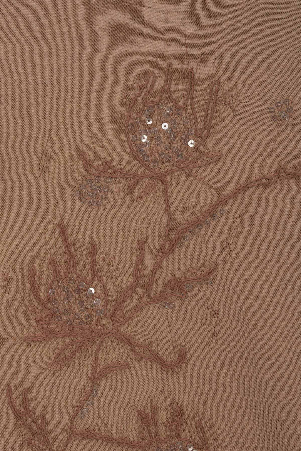 ricamo su maglia da donna di cotone con paillettes
