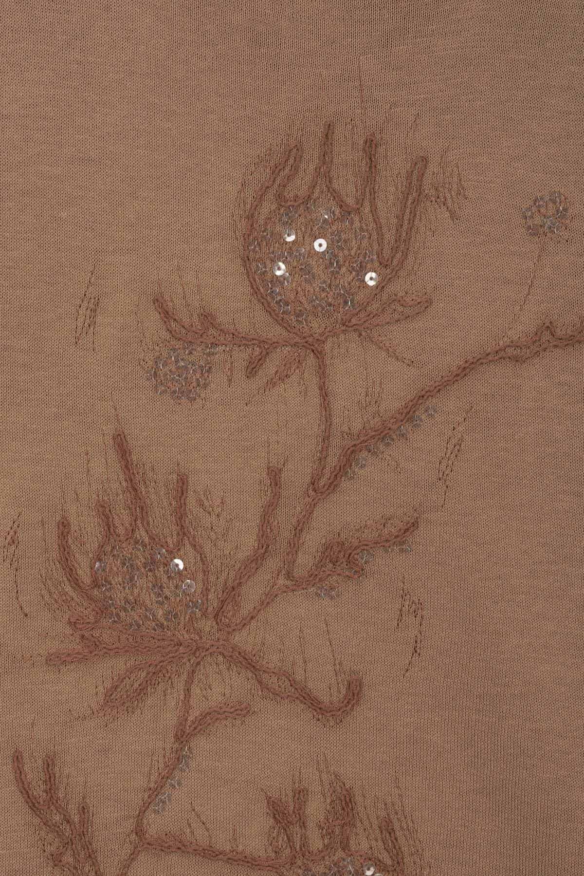 ricamo su maglia da donna di cotone con paillettes