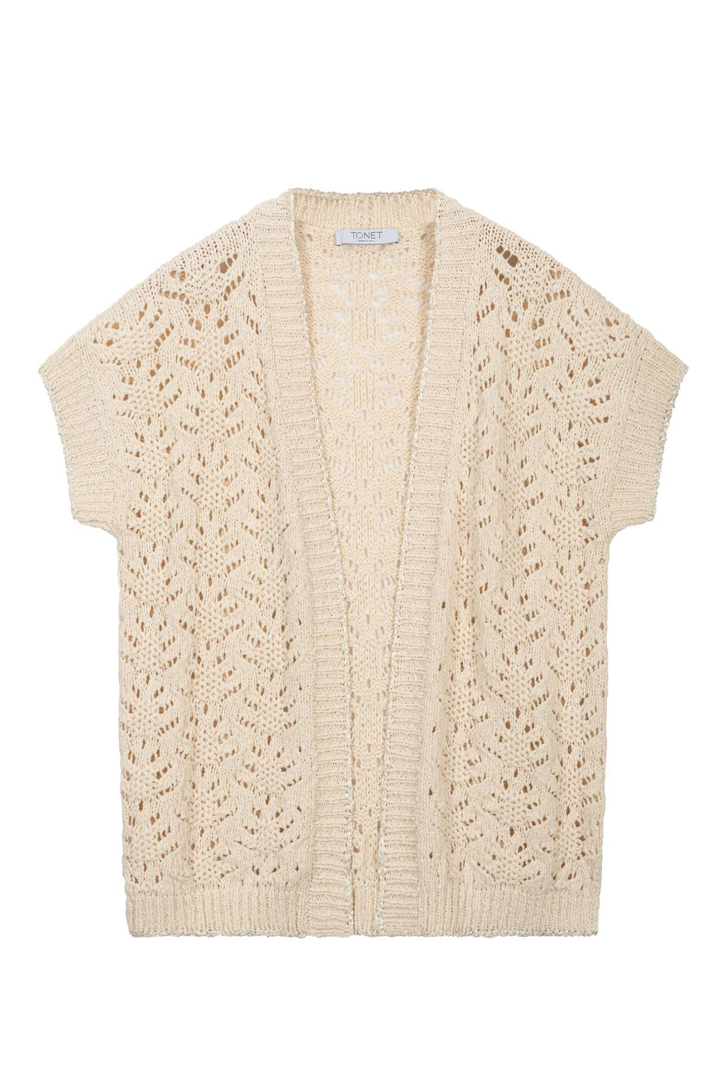 Openwork floral stitch cardigan