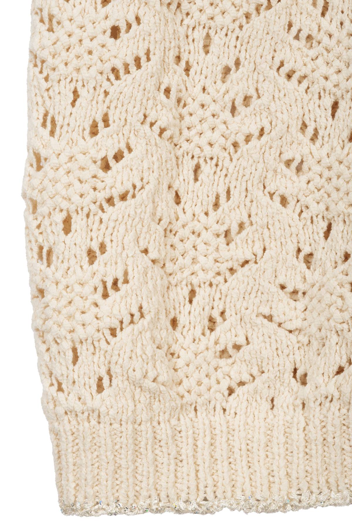 Cardigan in punto floreale traforato