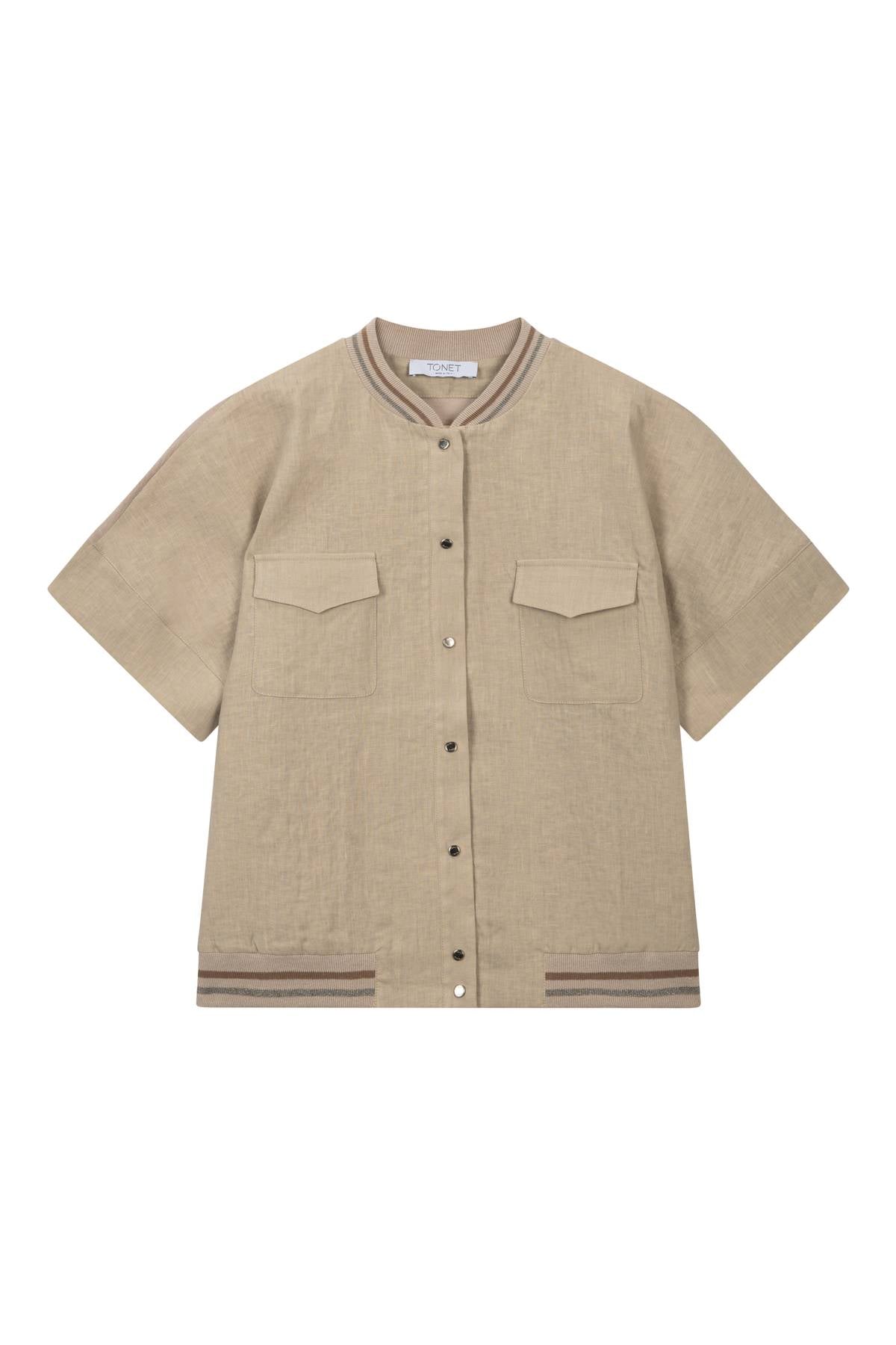 Bomber in lino made in Italy