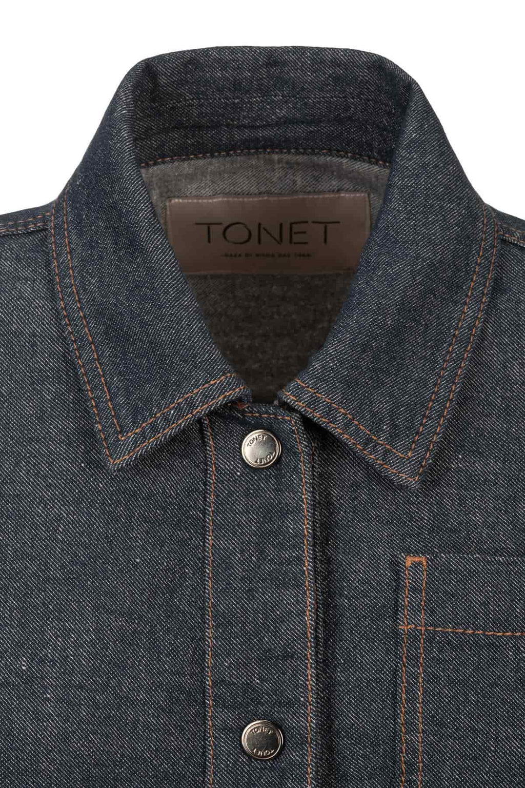 Giubbino di jeans da donna, denim di lino e cotone. Sartoria made in Italy