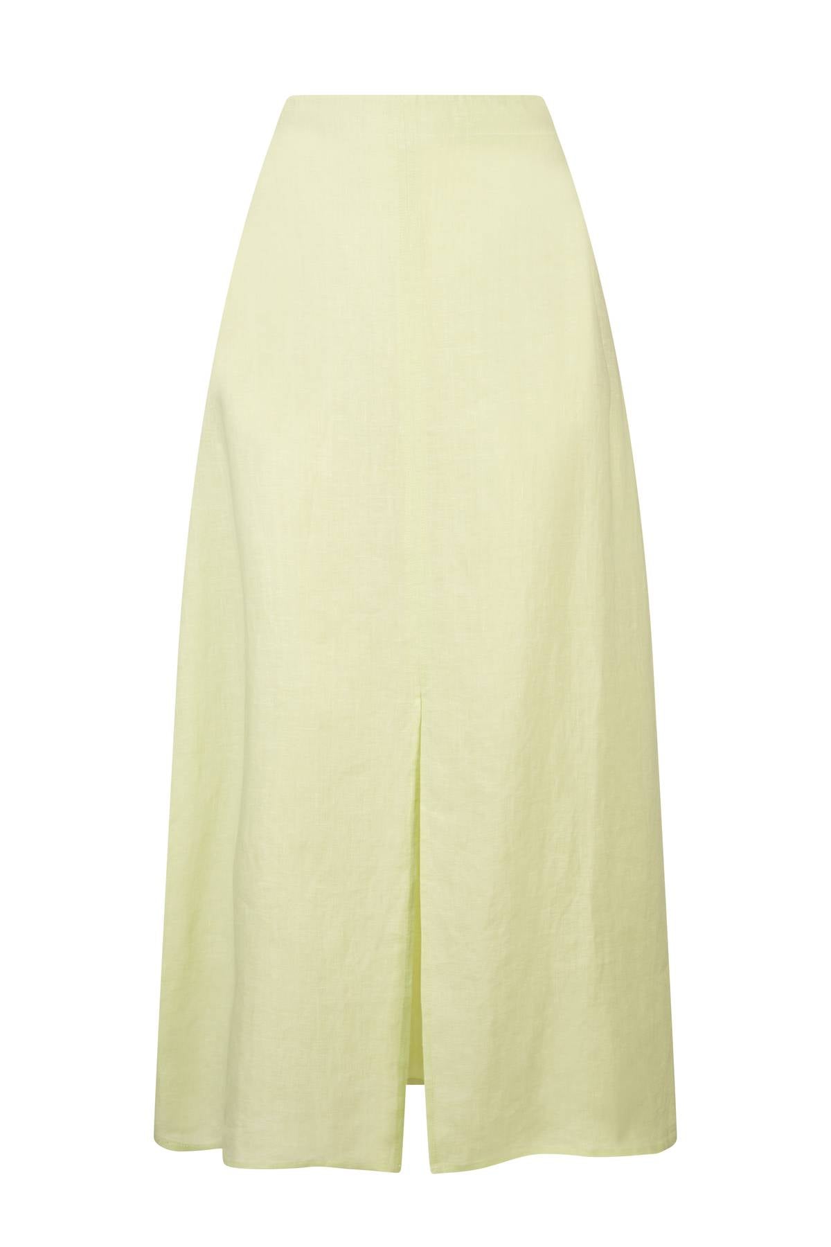 TONET Gonna in lino con cucitura frontale, che si apre in uno spacco sul fondo. Forma lievemente ad A e tasche laterali. Lusso Made in Italy