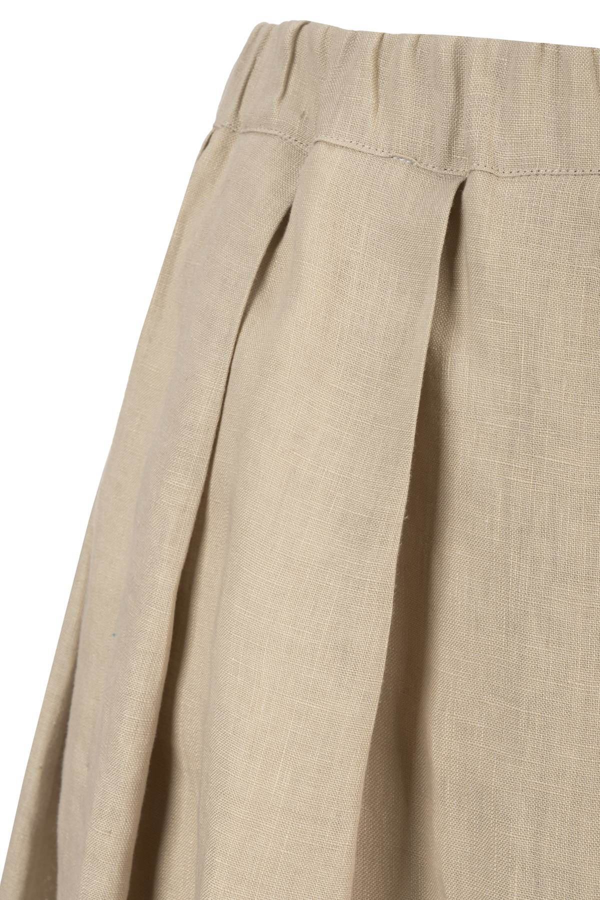 Gonna a pieghe in lino con arricciatura, Lusso sartoriale made in Italy da donna