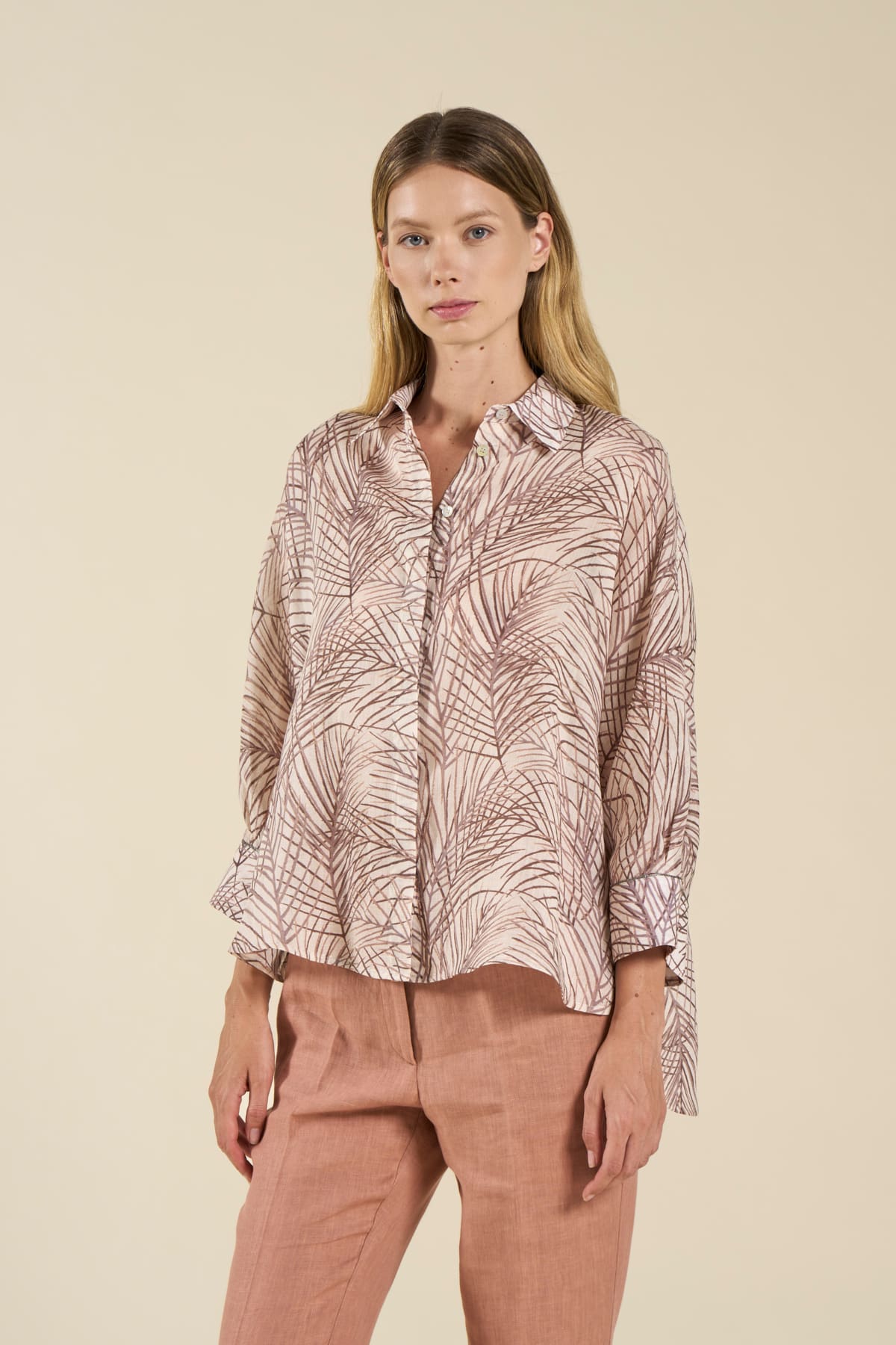 Camicia in ramie stampato