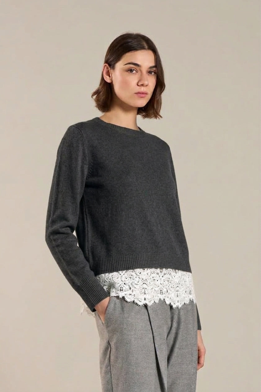 TONET Maglia con pizzo Luxury Knitwear
