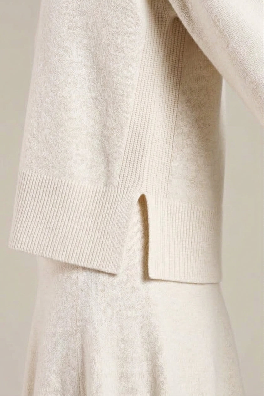 Felpa con cappuccio in Cashmere, Seta e Lana Merino