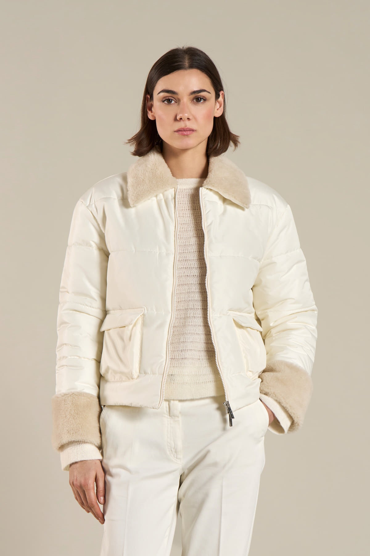 TONET Giacca donna inserti pelo Luxury Made in Italy