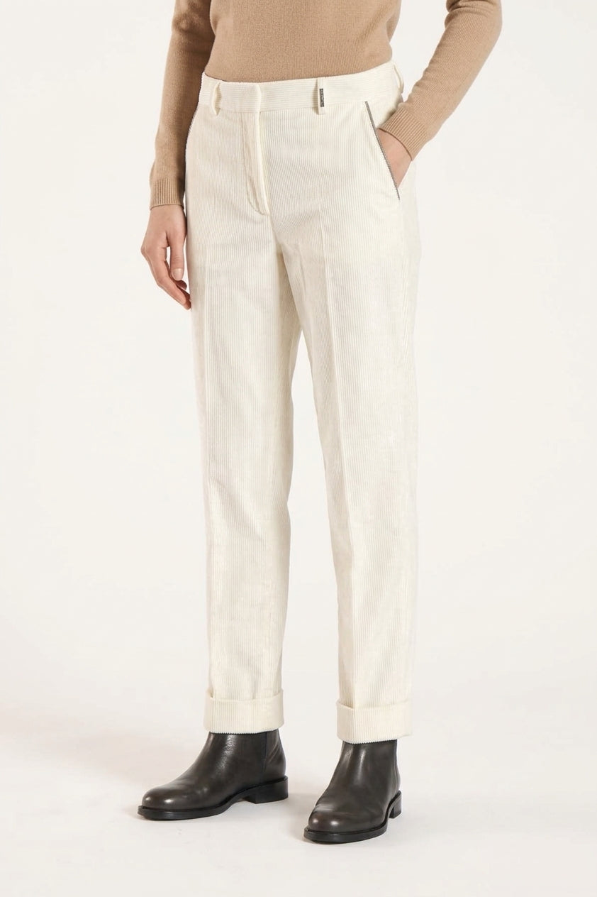 Hose aus Samt mit geradem Bein
