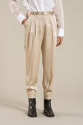 TONET Pantalone satin color oro, doppia piega