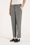 Pantalone donna gamba dritta grigio melange