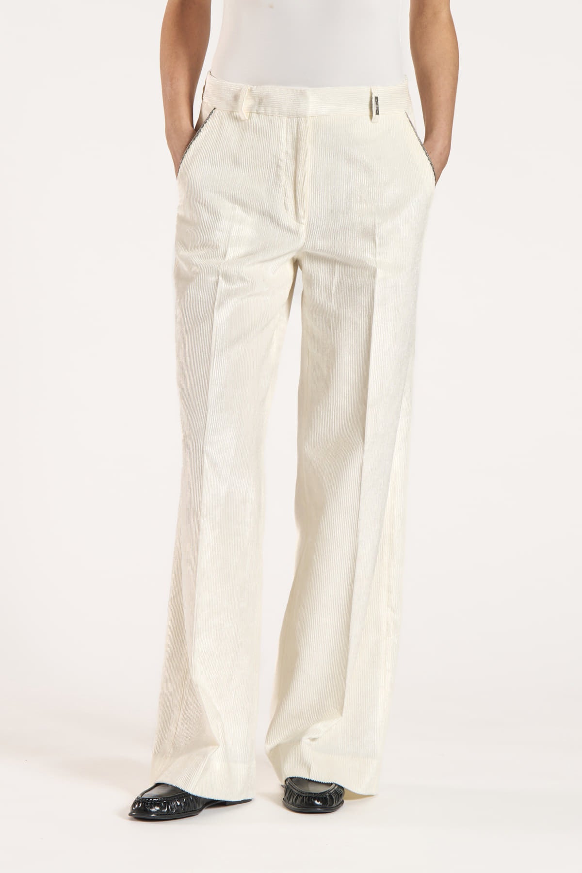 Pantalone in Velluto Gamba Larga